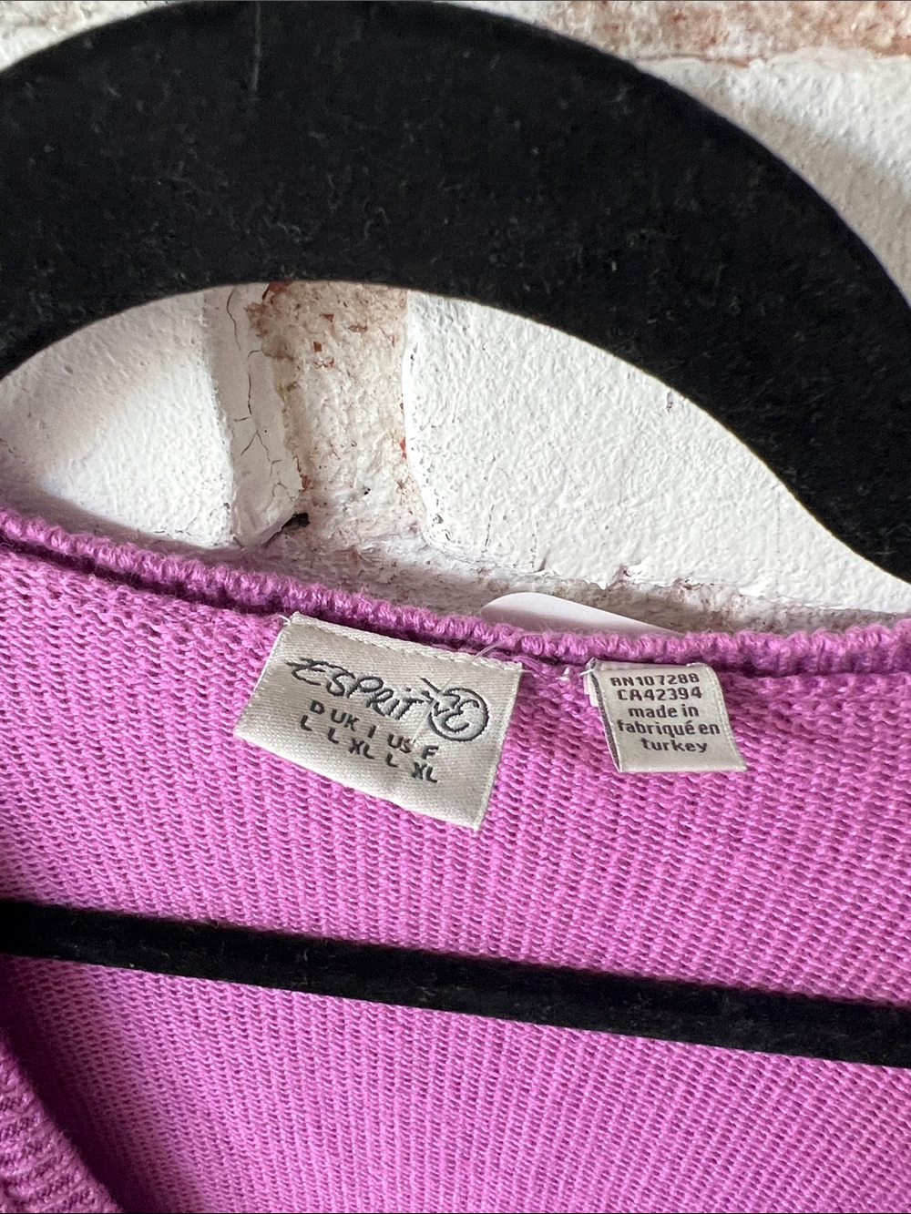 ESPIRIT Purple Button-Up t shirt knit sweater with tie detail - made in turkey - Picture 3 of 6